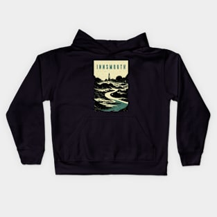 Innsmouth. Vintage Lovecraftian Travel Poster Kids Hoodie